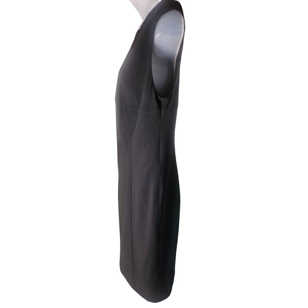 Akris Punto Black Shift Dress Sz L Lined Front Zip Up Above the Knee Lgth - Picture 6 of 9